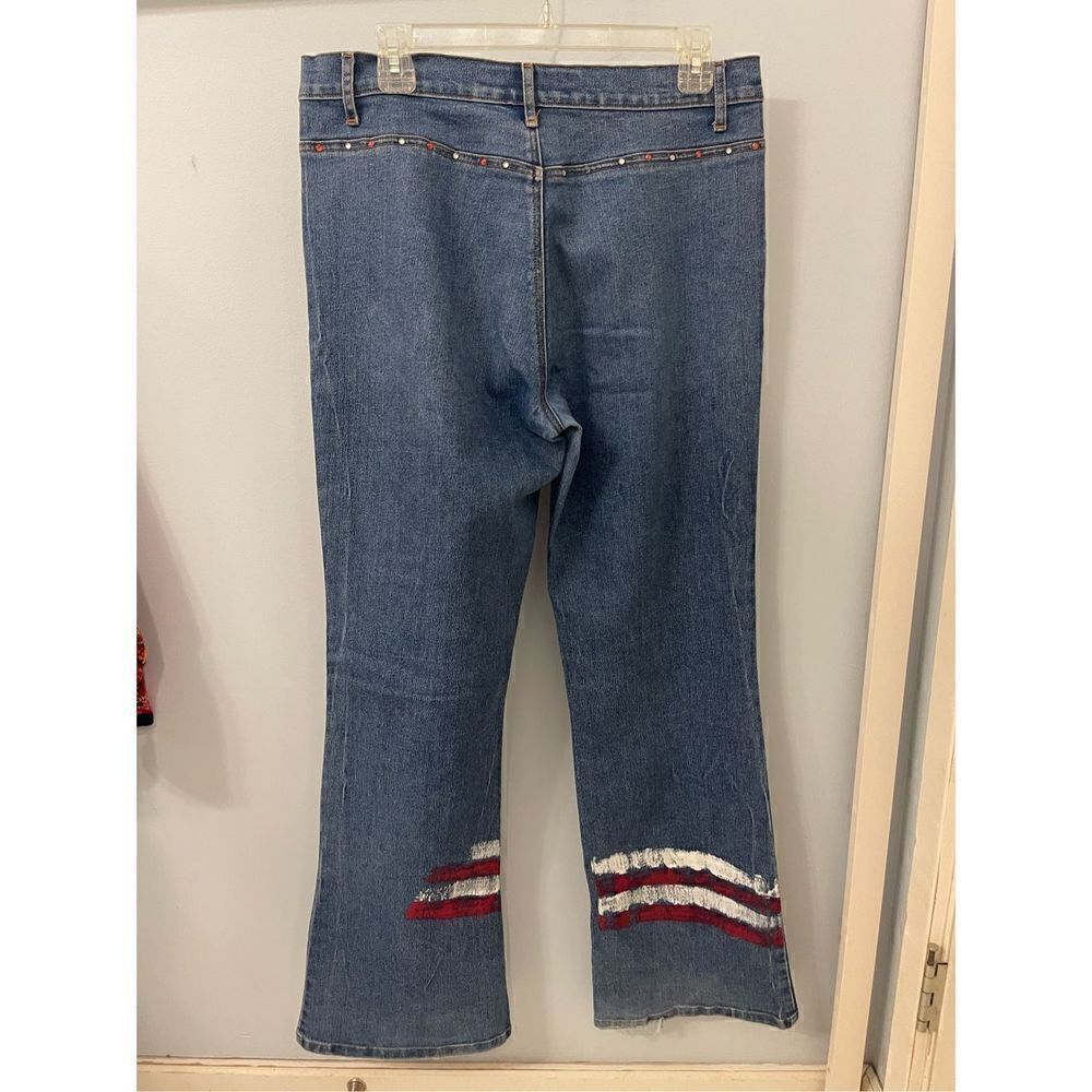 Vintage Flag Bellbottom Jeans 13 - Picture 5 of 6